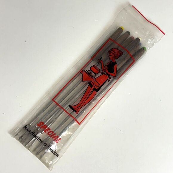 Vintage Stainless Steel Fondue Forks Set of 6 IOP - Picture 1 of 5